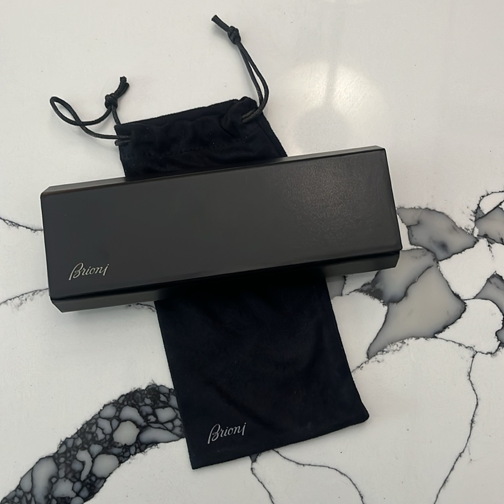 Brioni Black Sunglasses Case Sleek Design with Dust Bag